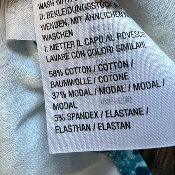 NWOT Isaac Mizrahi Live! Solid & Printed Split-Neck Collared Top in Teal - med​​ - Picture 3 of 6